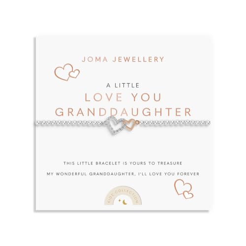 Image of Joma Jewellery KIDS' A LITTLE LOVE YOU GRANDDAUGHTER Silver & Rose Gold Plated Bracelet 15.5cm stretch