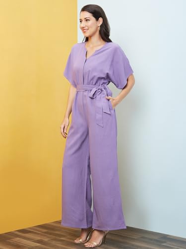 Image of Globus Women Navy Solid Boiler Jumpsuit-3638099005
