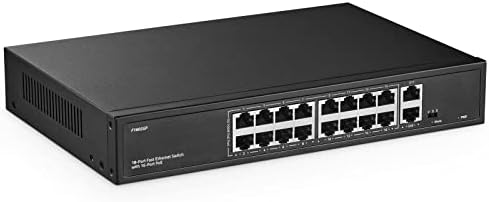 10 Port Gigabit PoE Switch, 8 Port PoE+ and 2 Uplink, 10/100/1000Mbps, IEEE802.3af/at Max 96W, Fanless Unmanaged Plug&Play Ethernet Switch
