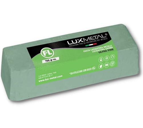Lux Metal - Pate A Polir Abrasive Ultra Fine Vert 700 g De Polissage Metal Acier Inox Alu Pour Aluminium Laiton Nettoyage Cuivre Or Argent Polish Chrome...