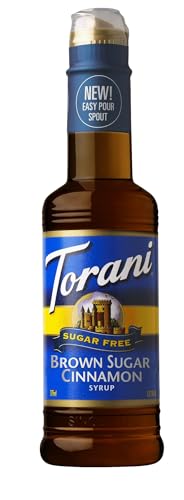 Torani Sugar-Free Flavored Drink Syrup, Brown Sugar Cinnamon, 12.7 Fl Oz Bottle (Pack of 4)
