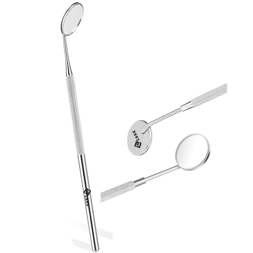YSCARE Dental Mundspiegel Mundzahnspiegel Inspektionsspiegel Zahnpflege Set t Mundpflege Mundkontrolle Verlängerungswerkzeug Auch für Wimpernverlängerungen geeignet (Einzelspiegel)