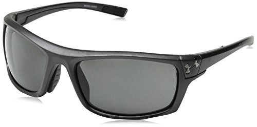 Under Armour Keepz Rectangular Sunglasses, Satin Carbon/Gray Lens, 60 mm