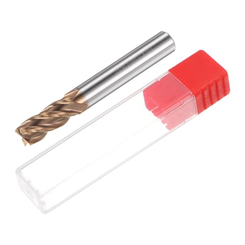 Image of HARFINGTON Micro Grain Carbide Square End Mill 5 /16 inch x 25 /32 inch (8mm x 20mm) Cut 5 /16 inch (8mm) Shank 2-3 /8 inch (60mm) Length AlTiN Coated 4 Flutes Square Nose Cutter for Alloy Steel Hardened Steel
