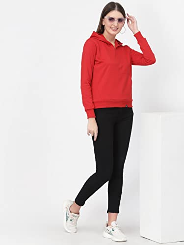 Image of UZARUS Women's Cotton Fleece Stylish Sweatshirt Hoodie