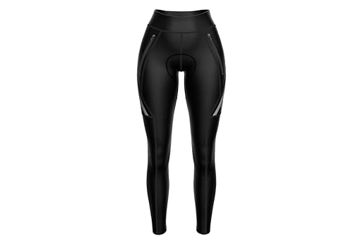 Sparx Calça feminina acolchoada para ciclismo, Preto, XGG