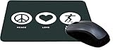 Rikki Knight Peace Love Skate Board Green Color Design Lightning Series Gaming Mouse Pad (MPSQ-RK-42530)