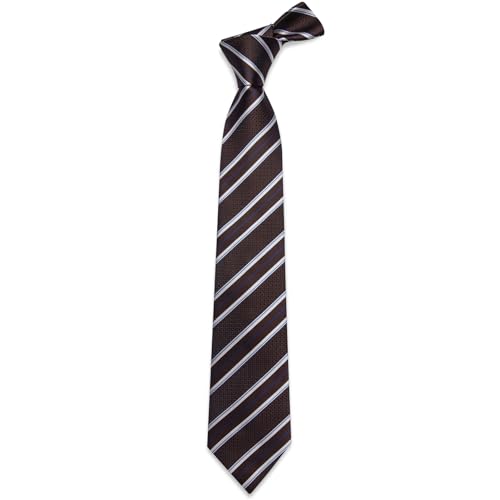 Image of YourTies Men's Neckties Striped Tie and Plaid Neckties for Men Woven Silk Tie Gold Tie Clip Set