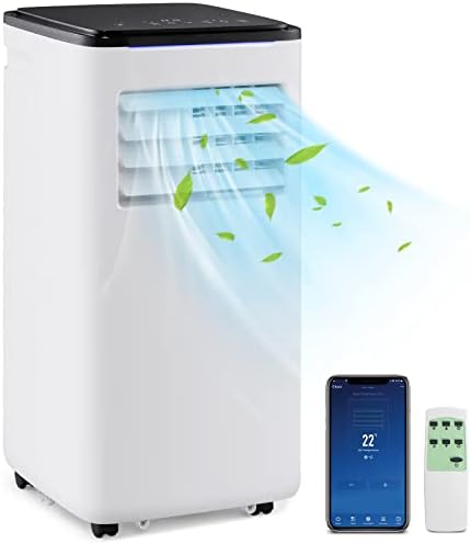 COSTWAY 9000 BTU Aire Acondicionado Portatil Silencioso, 5 en 1 A...