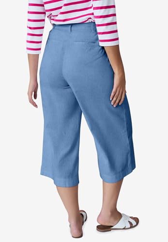 ellos Plus Size Lightweight Wide-Leg Crop Jeans2