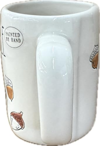 Taza de cerámica Rae Dunn 16 oz blanca miniatura 5