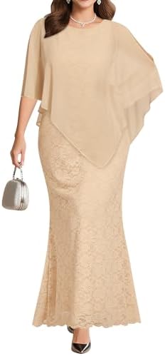 Womens Plus Size Cape Dress with Chiffon Overlay Barbados | Ubuy Womens Plus Size Cape Dress with Chiffon Overlay Barbados | Ubuy