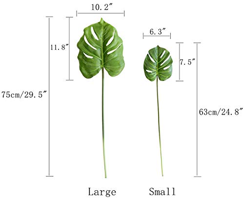 Ahvoler Artificial Monstera Leaves Tropical Palm Plants Leaves Large With Long Stem For Vase Home Wedding Decorations, 30", 3 Pcs #TOP5