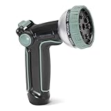 Amazon Basics 10 Spray Patterns Garden Hose Nozzle, One Size, 1-Pack, Black