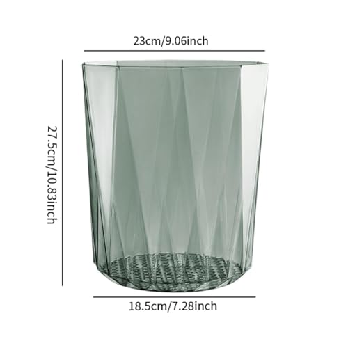 Caneca de basura transparente abierta 10 L gris miniatura 4