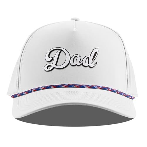 Image of Branded Bills Dad Script Hat for Men, Adjustable 5 Panel Rope Baseball Cap, Structured Snapback