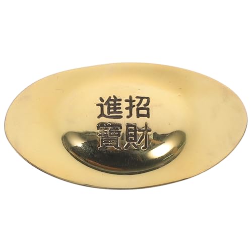 Décor de chinois en lingot de laiton Yuan Bao ornement de bureau
