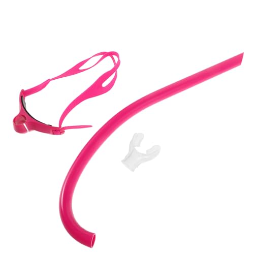 TOGEVAL Snorkel Frontal para Natación de Entrenamiento Tubo de Respiración de Silicona Rosa Equipo de Snorkel para Adultos Mejorar Técnica Resistencia en Deportes Acuáticos