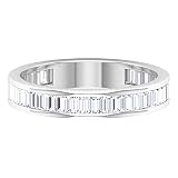2.75 Cttw Baguette Moissanite Channel Set Half Eternity Ring for Women| D Color VS1 Clarity, 14K Whi