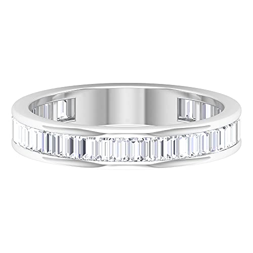 2.75 Cttw Baguette Moissanite Channel Set Half Eternity Ring For Women| D Color Vs1 Clarity, 14K White Gold, Size:us 8.00 #TOP7