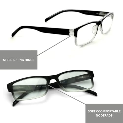 Image of Combo Pack of 2 Reading Glasses for Men & Women | Lightweight Power Eyeglasses (Single Vision) | Available in +1.00 to +3.00 | All Day Comfort