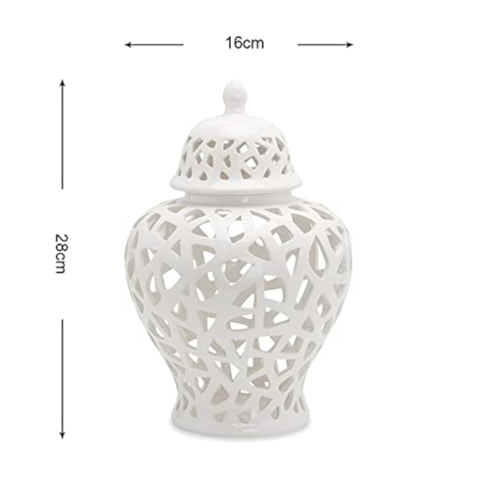 Hand Painted Glazed Ginger Jar for Floral Decor