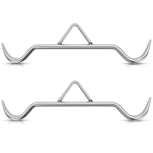 Zonon 2 Pcs Heavy Weight Gambrel 20.87 Inch Steel Bar with Hooks Supports up to 1200 Lbs Durable Game Hanging Hoist & Processing Tool for Deer, Elk and Large Game