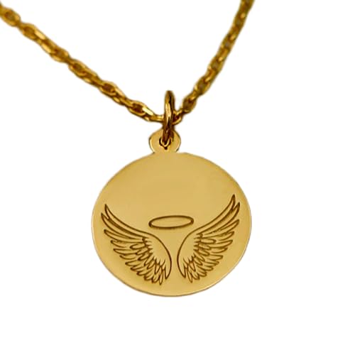Collier ailes d'ange gravées en argent plaqué or, le cadeau mixte LKBEADS idéal