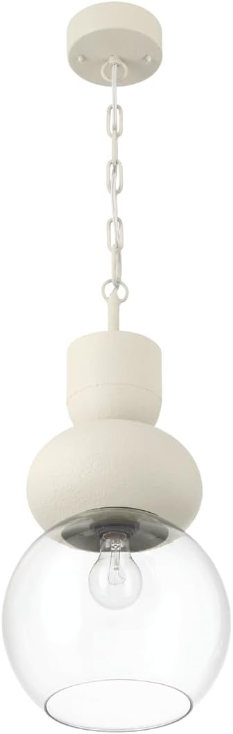 Creative Co-Op Iron Bubble Pendant, Ivory Finish
