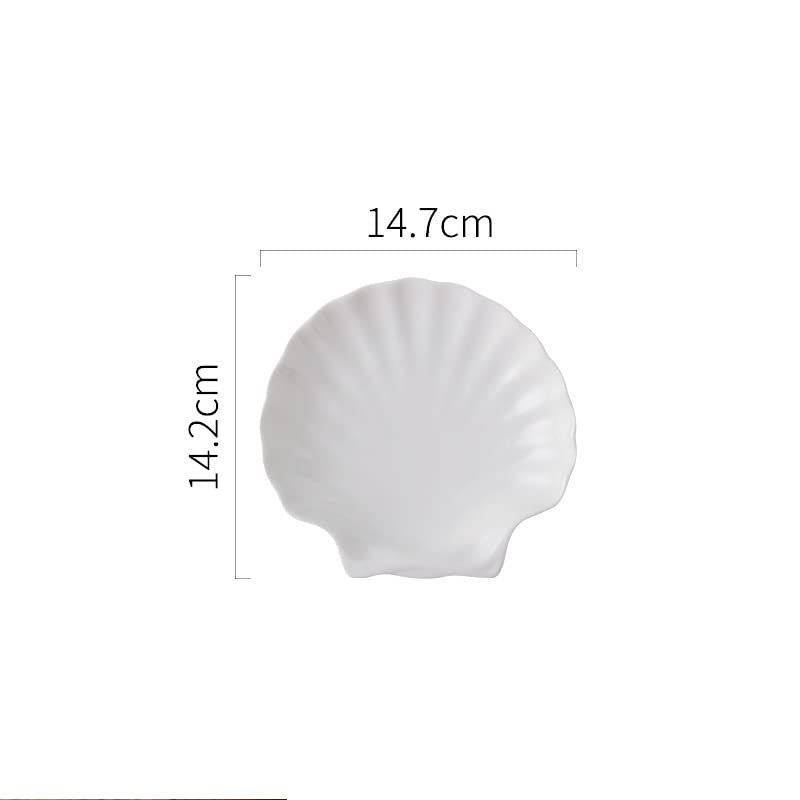 6 Ciotole Di Immersione In Ceramica A Forma Di Conchiglia - Bianche, 10x9,6 Cm, Per Salse, Dips, Gelato