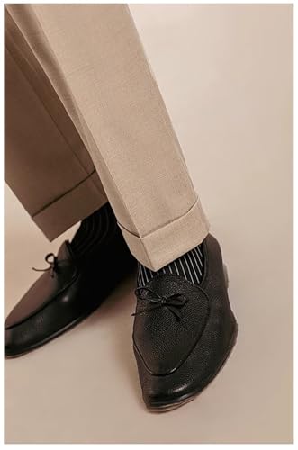 Mens Pants Classic Fit Stretch Dress Trousers Pleated Flat Front Slacks 6