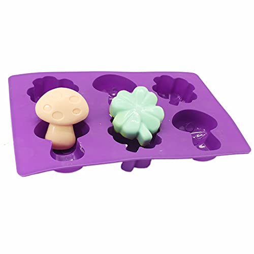 X-Haibei Clover Mushroom Kids Soap Cake Jello Chocolate Crayon Making Silicone Deep Mold 3oz per Cell X-Haibei Clover Mushroom Kids Soap Cake Jello Chocolate Crayon Making Silicone Deep Mold 3oz per Cell