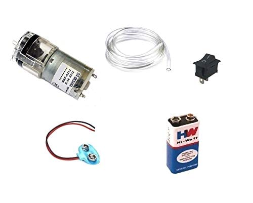 ESPtronics Mini 9 Volt Air Pump DC Motor for School Science Projects and Science Models for Aquarium Fish Tank DIY Kit with Battery Connector, Battery, 1 Meter Pipe and On-Off Switch (B0BJPKNJ1C) Amazon Price History, Amazon Price Tracker