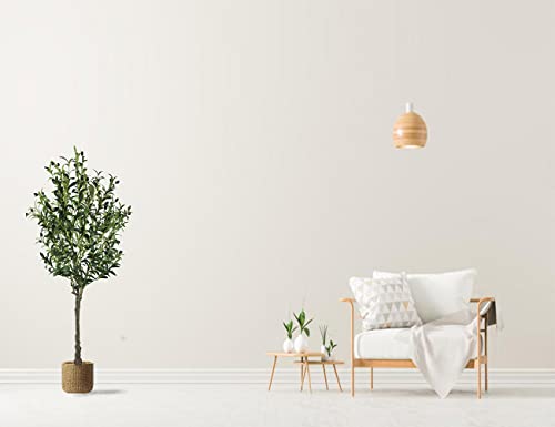 Scnrou Artificial Olive Tree 5.3Ft(986Leaves) Tall Fake Potted Olive Silk Tree With Planter Large Faux Olive Branches And Fruits Artificial Tree For Modern Home Office Living Room Floor Decor Indoor #TOP2