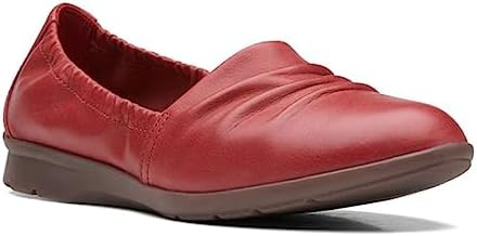 Clarks Women's Jenette Ruby Loafer, Red Leather, 8 | Image 3