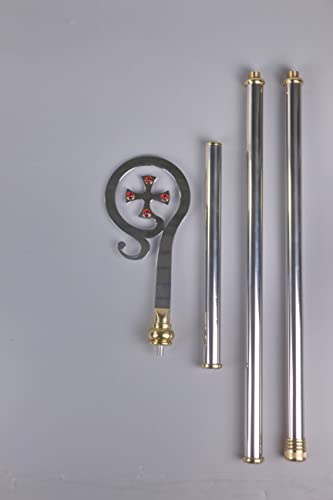 NEW stainless steel Bishop Crosier - pastoral staff - Height 65