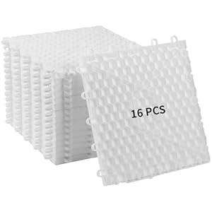 16 PCS Hockey Floor Tiles Mats, 9.8 x 9.8 Inches Dryland Synthetic Ice Tiles for Hockey Floor, Hockey Mats, Hockey Training Equipment Boards for Shooting Outdoor