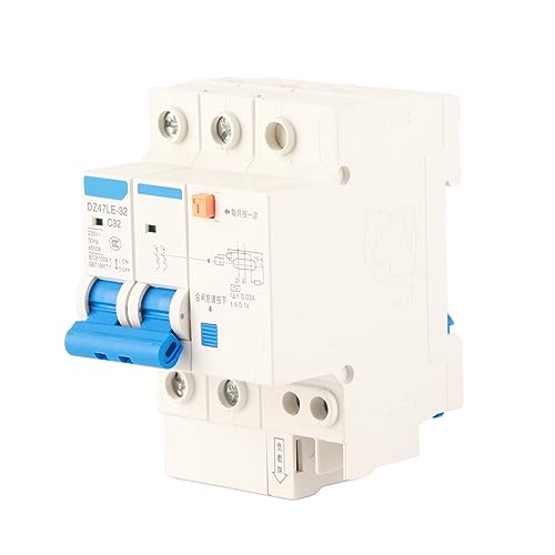 Shipenophy DZ47LE 32 2P N C32 RCCB-Stromschutzschalter, 32 A 30 MA Auslaufschutz, mit Überlast-Kurzschlussschutz, für den Bau von Heimdekorationstechnik