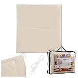 Relaxdays Sonnensegel, 3,5x3,5 m, Polyester, wasserdicht, Segeltuch mit Ösen, Spannseilen, Sonnentuch quadratisch, beige