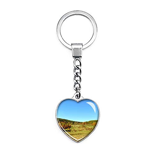 Preisvergleich Produktbild Cadenet France Schlüsselanhänger, Trüffeljagd bei Les Pastras, kreativer doppelseitiger Schlüsselanhänger, Herzform, Kristall, Reise-Souvenir, Metall