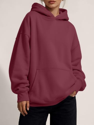 Image of Trendy Queen Women Oversized Hoodies Fall Outfits | Gentle Skin Feel, Aesthetic Drop Shoulder, Large Kangaroo Pocket, Seamless Daily Outfit Match