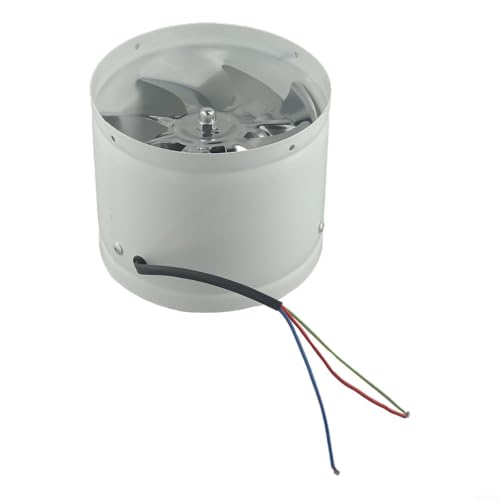 FACAIIO Ventilador de escape de cuerpo de metal muy reforzado de 180 mm para funcionamiento continuo (blanco)