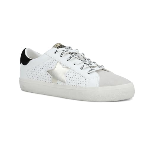 VINTAGE HAVANA Womens Gadol Perforated Metallic Slip On Sneakers Shoes Casual - Silver, White2