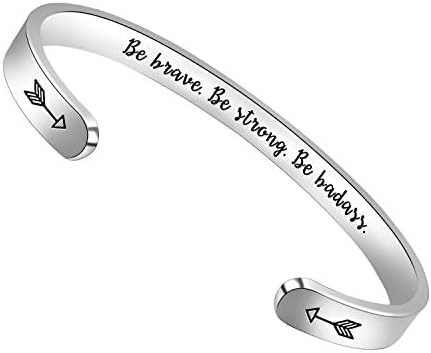 Btysun Inspirational Bracelets for Women Friend Bracelets Cuff Bangle Personalized Mantra Quotes Engraved Jewelry Women Gifts for Christmas