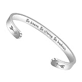 Btysun Inspirational Bracelets for Women Friend Bracelets Cuff Bangle Personalized Mantra Quotes Eng