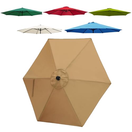 JEDAL Toldo De Recambio Para Sombrilla De 2.0m/2.50m/2.70m/3.0m Con 6 Varillas - Cubierta De Repuesto Para Exteriores y Patio