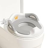 Utilisation en toute sécurité : assurez la sécurité et la stabilité de votre enfant lors de la transition l'apprentissage de la propreté. Le siège de toilette pour avec poignée est doté de bords et de poignées antidérapants pour empêcher tout glissement, avec quatre bandes et clips de connexion sous le pour plus de sécurité.