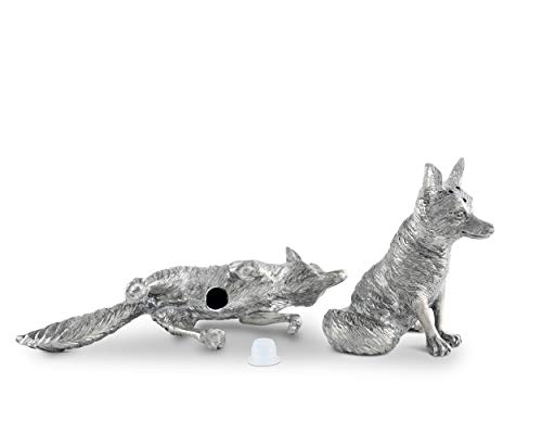 Vagabond House Pewter Foxes Hunting Salt & Pepper Shaker Set 2.5 inch Tall