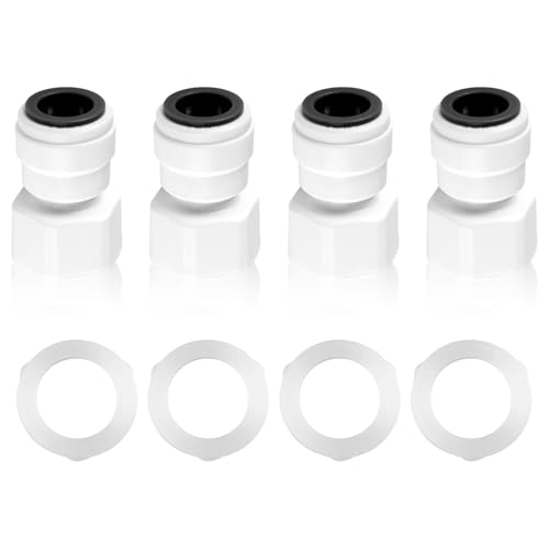 4PCS Female 1/2 BSP to 12mm Push Fit Water Adaptors, Push Fit Plumbing Fittings Push Pipe Connector Water Adapter for Garden Irrigation Car Washing RV Water Pipe Joints