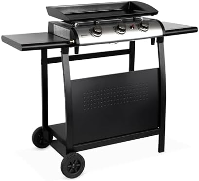 Alice's Garden - Plancha au gaz 3 brûleurs sur Chariot - Porthos - 7.55kW. plancha à gaz avec d...